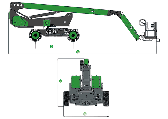 Electric Telescopic Boom Lift Product diagram